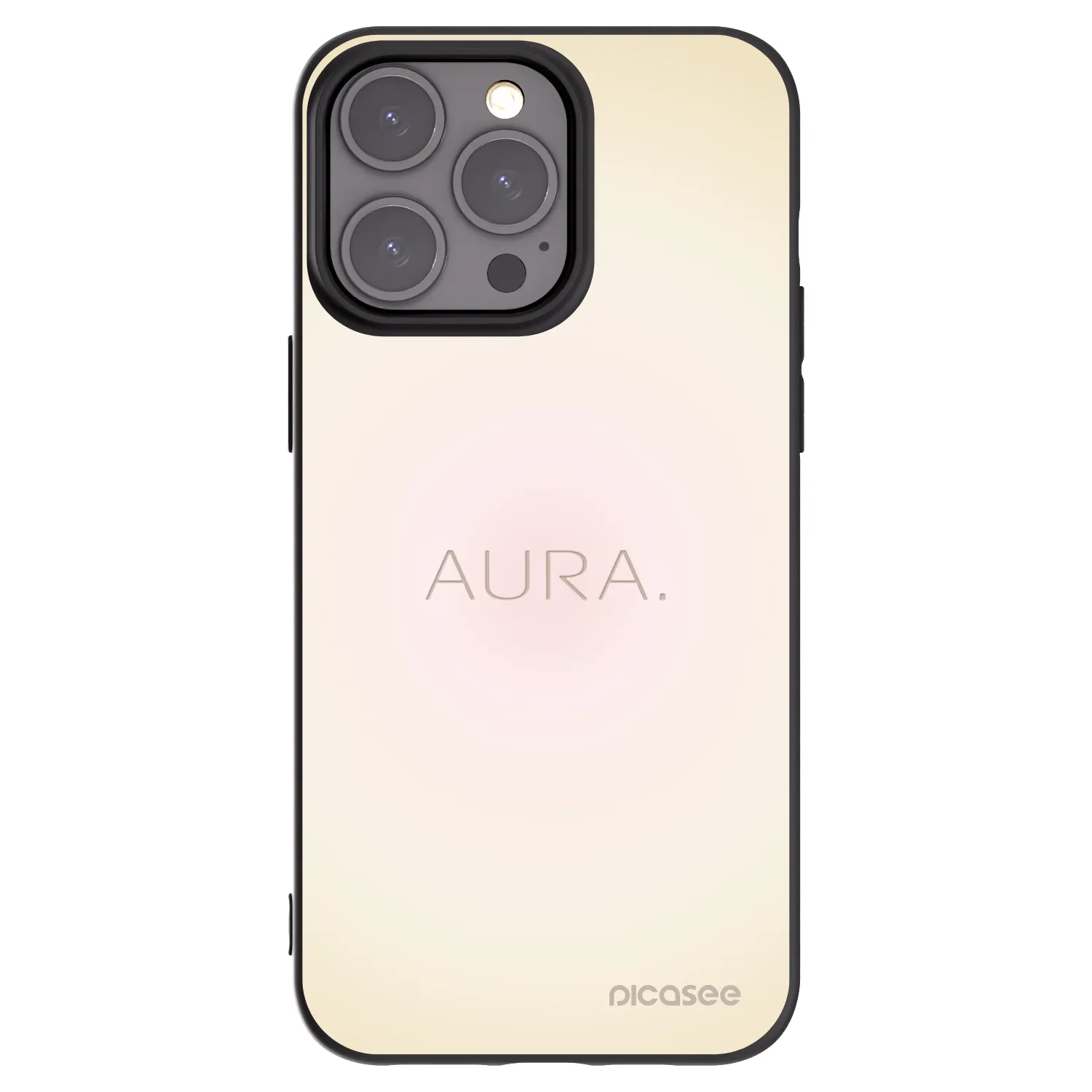 Picasee Apple iPhone 15 Pro Max Hülle - Schwarzes Silikon - Aura