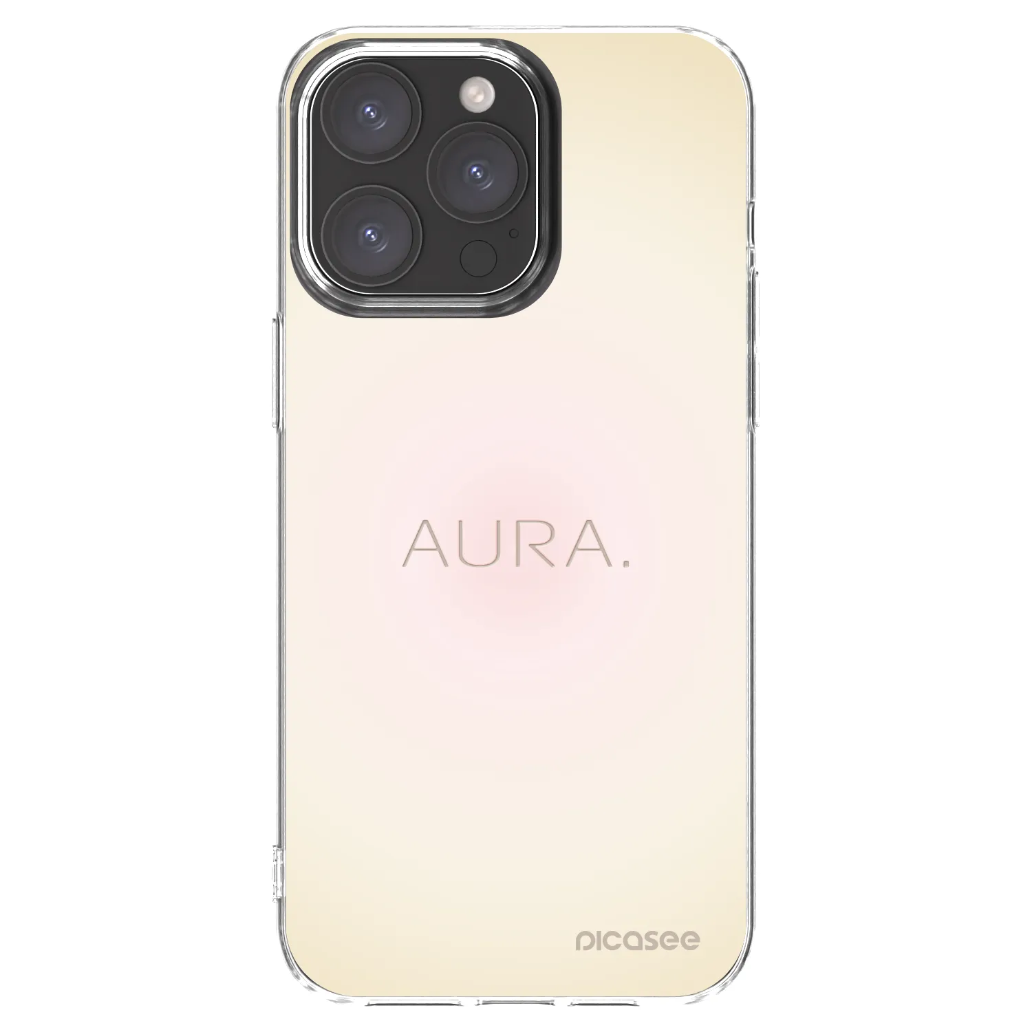 Picasee Apple iPhone 15 Pro Max Hülle - Transparentes Silikon - Aura