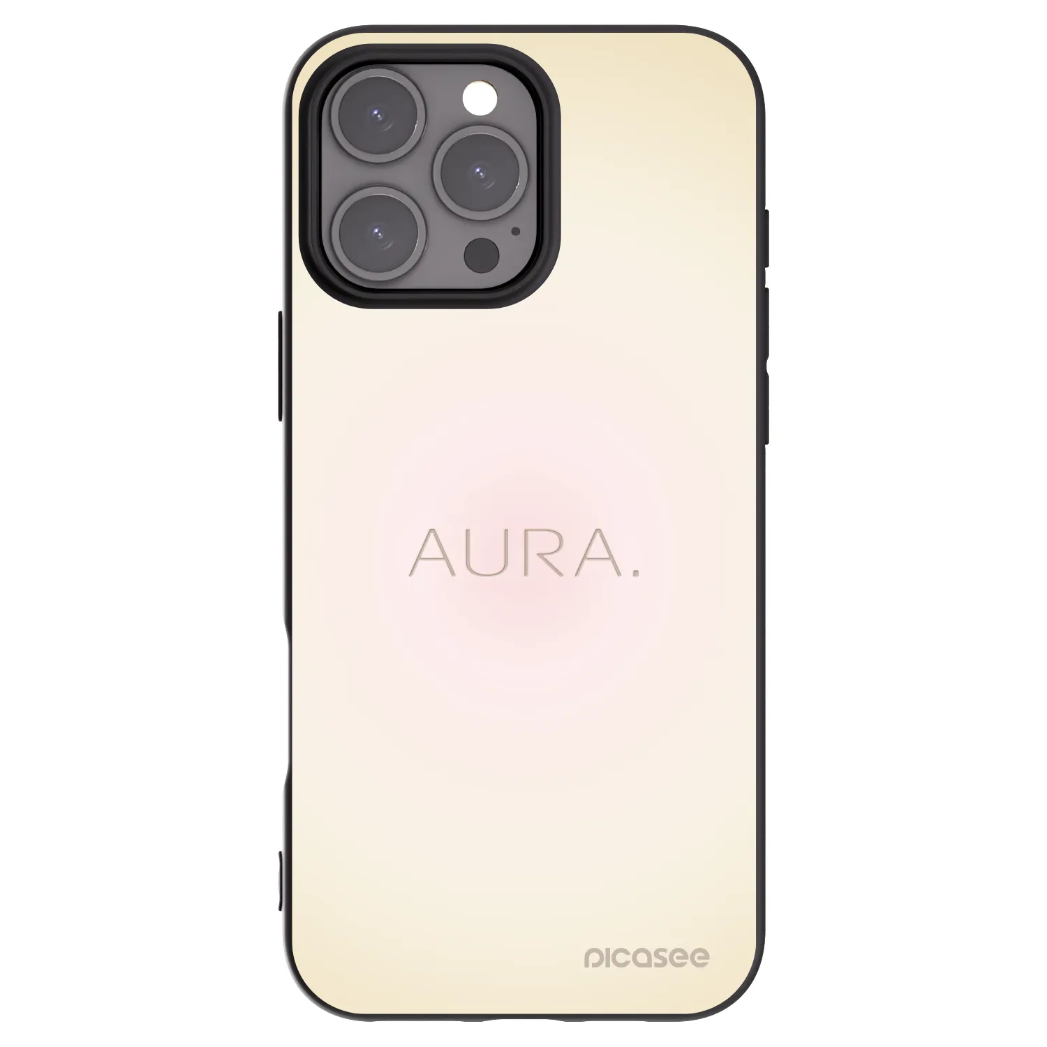 Picasee Apple iPhone 16 Pro Max Hülle - Schwarzes Silikon - Aura