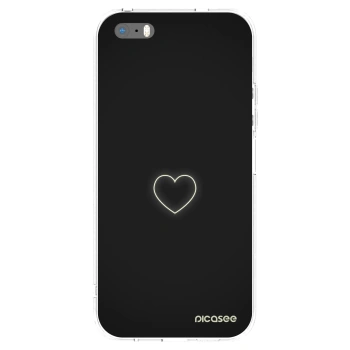 Picasee Apple iPhone 5/5S/SE Hülle - Transparentes Silikon - Heart