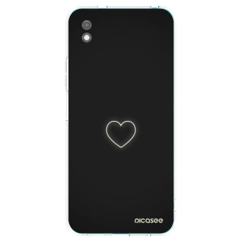 Picasee Xiaomi Redmi 9A Hülle - Schwarzes Silikon - Heart