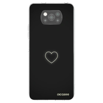 Picasee Xiaomi Poco X3 Hülle - Schwarzes Silikon - Heart