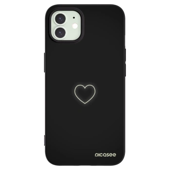 Picasee Apple iPhone 12 Hülle - Schwarzes Silikon - Heart