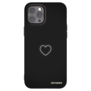 Picasee Apple iPhone 12 Pro Max Hülle - Schwarzes Silikon - Heart