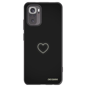 Picasee Xiaomi Redmi Note 10S Hülle - Schwarzes Silikon - Heart