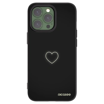 Picasee Apple iPhone 13 Pro Hülle - Schwarzes Silikon - Heart