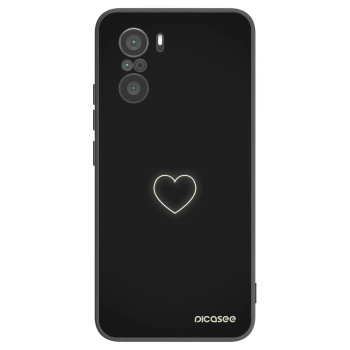 Picasee Xiaomi Poco F3 Hülle - Schwarzes Silikon - Heart