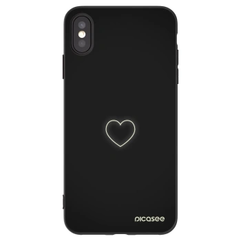 Picasee Apple iPhone XS Max Hülle - Schwarzes Silikon - Heart