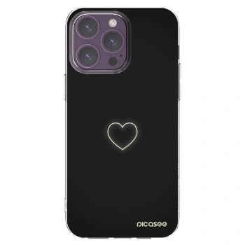 Picasee Apple iPhone 14 Pro Max Hülle - Transparentes Silikon - Heart