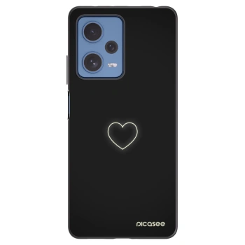 Picasee Xiaomi Redmi Note 12 Pro 5G Hülle - Schwarzes Silikon - Heart