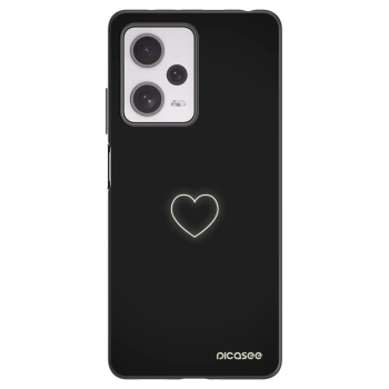 Picasee Xiaomi Redmi Note 12 Pro+ 5G Hülle - Schwarzes Silikon - Heart