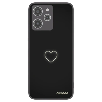 Picasee Xiaomi Redmi 12 4G Hülle - Schwarzes Silikon - Heart