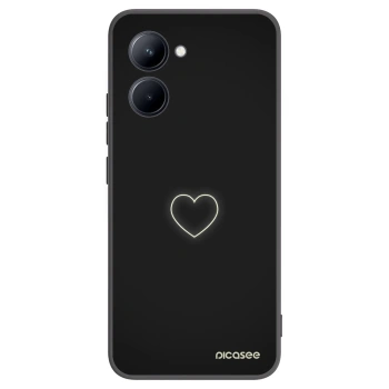 Picasee Realme C33 (2023) Hülle - Schwarzes Silikon - Heart