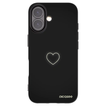 Picasee Apple iPhone 16 Hülle - Schwarzes Silikon - Heart