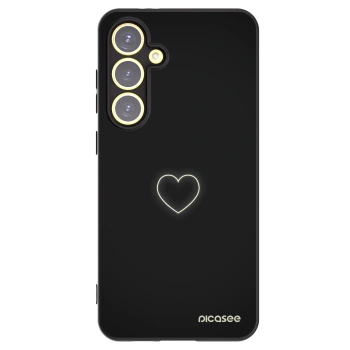 Picasee Samsung Galaxy S24 FE S721B Hülle - Schwarzes Silikon - Heart