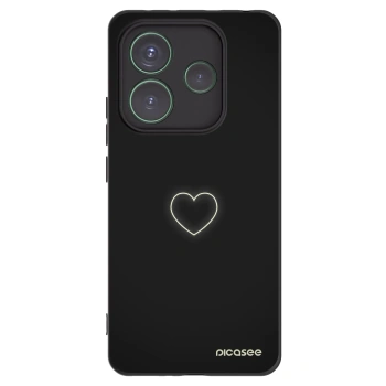 Picasee Xiaomi Redmi Note 14 5G Hülle - Schwarzes Silikon - Heart