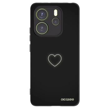 Picasee Xiaomi Redmi Note 14 4G Hülle - Schwarzes Silikon - Heart