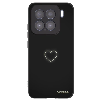 Picasee Xiaomi 15 Hülle - Schwarzes Silikon - Heart