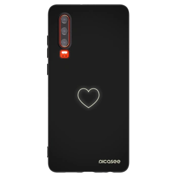 Picasee Huawei P30 Hülle - Schwarzes Silikon - Heart