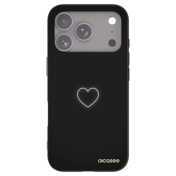 Picasee Apple iPhone 17 Pro Hülle - Schwarzes Silikon - Heart