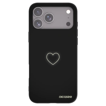 Picasee Apple iPhone 17 Pro Max Hülle - Schwarzes Silikon - Heart