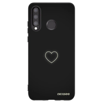 Picasee Huawei P30 Lite Hülle - Schwarzes Silikon - Heart