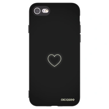 Picasee Apple iPhone SE 2020 Hülle - Schwarzes Silikon - Heart