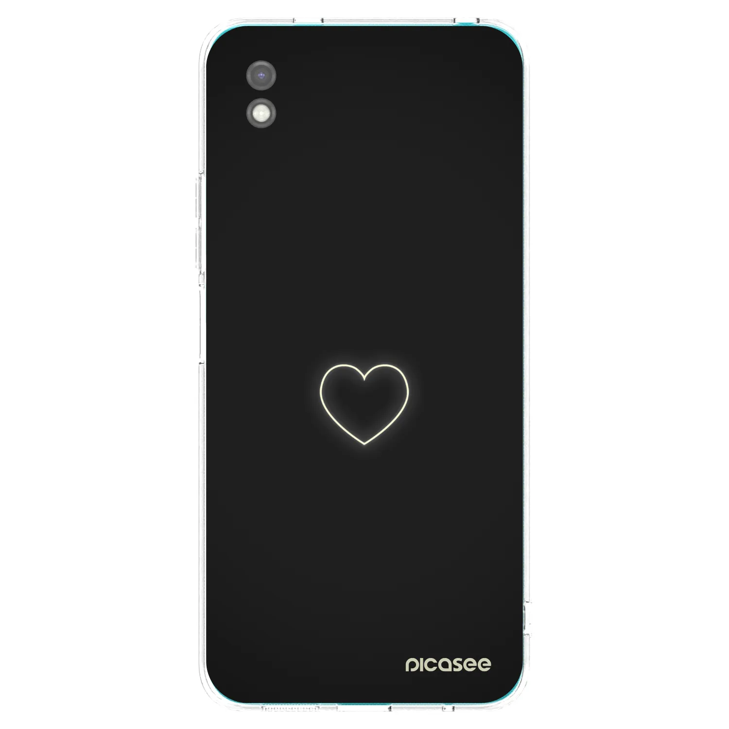 Picasee Xiaomi Redmi 9A Hülle - Schwarzes Silikon - Heart