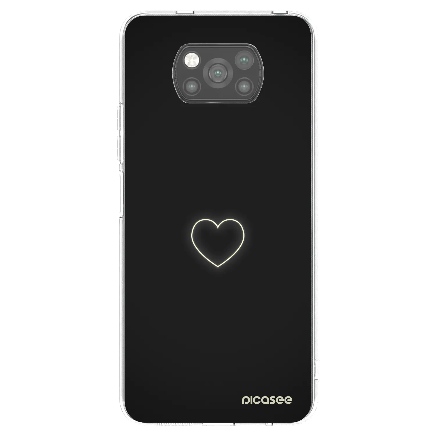 Picasee Xiaomi Poco X3 Hülle - Schwarzes Silikon - Heart