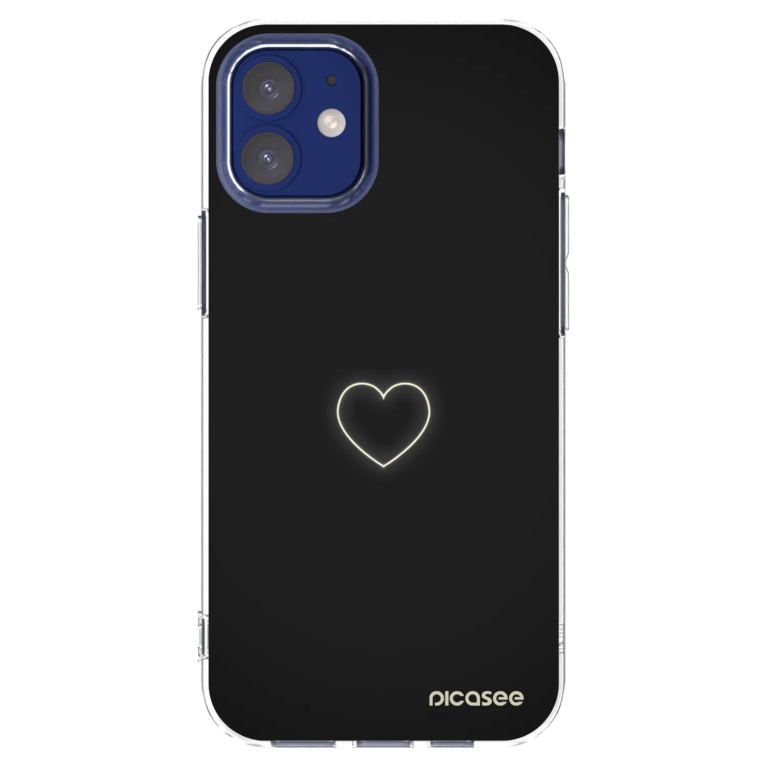 Picasee Apple iPhone 12 mini Hülle - Transparentes Silikon - Heart