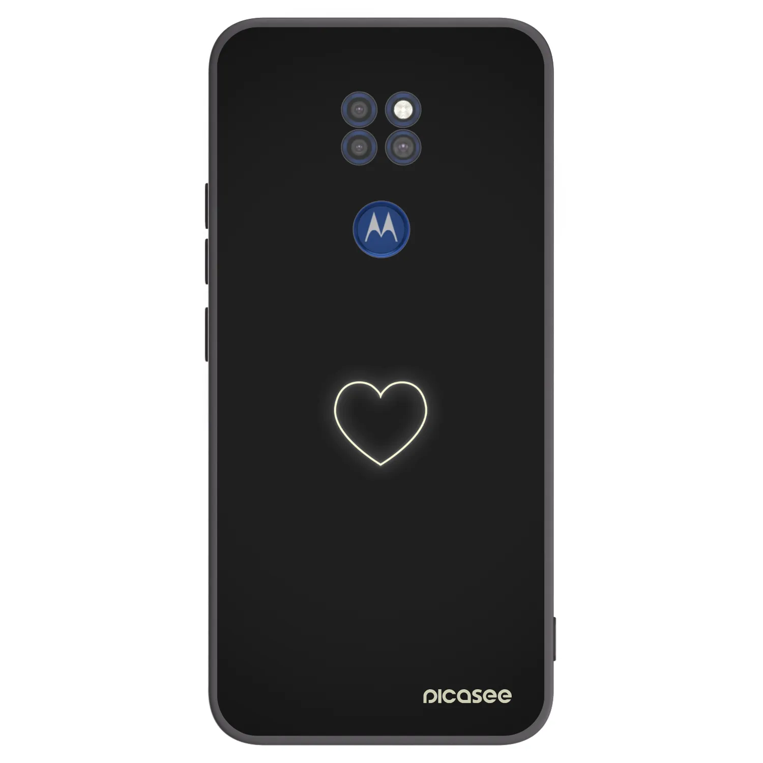 Picasee Motorola Moto G9 Play Hülle - Schwarzes Silikon - Heart