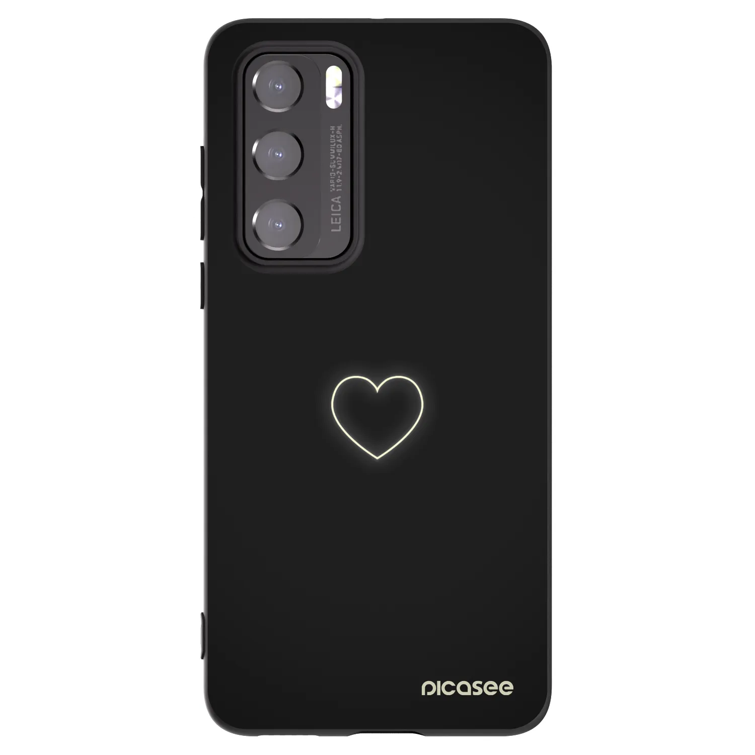 Picasee Huawei P40 Hülle - Schwarzes Silikon - Heart