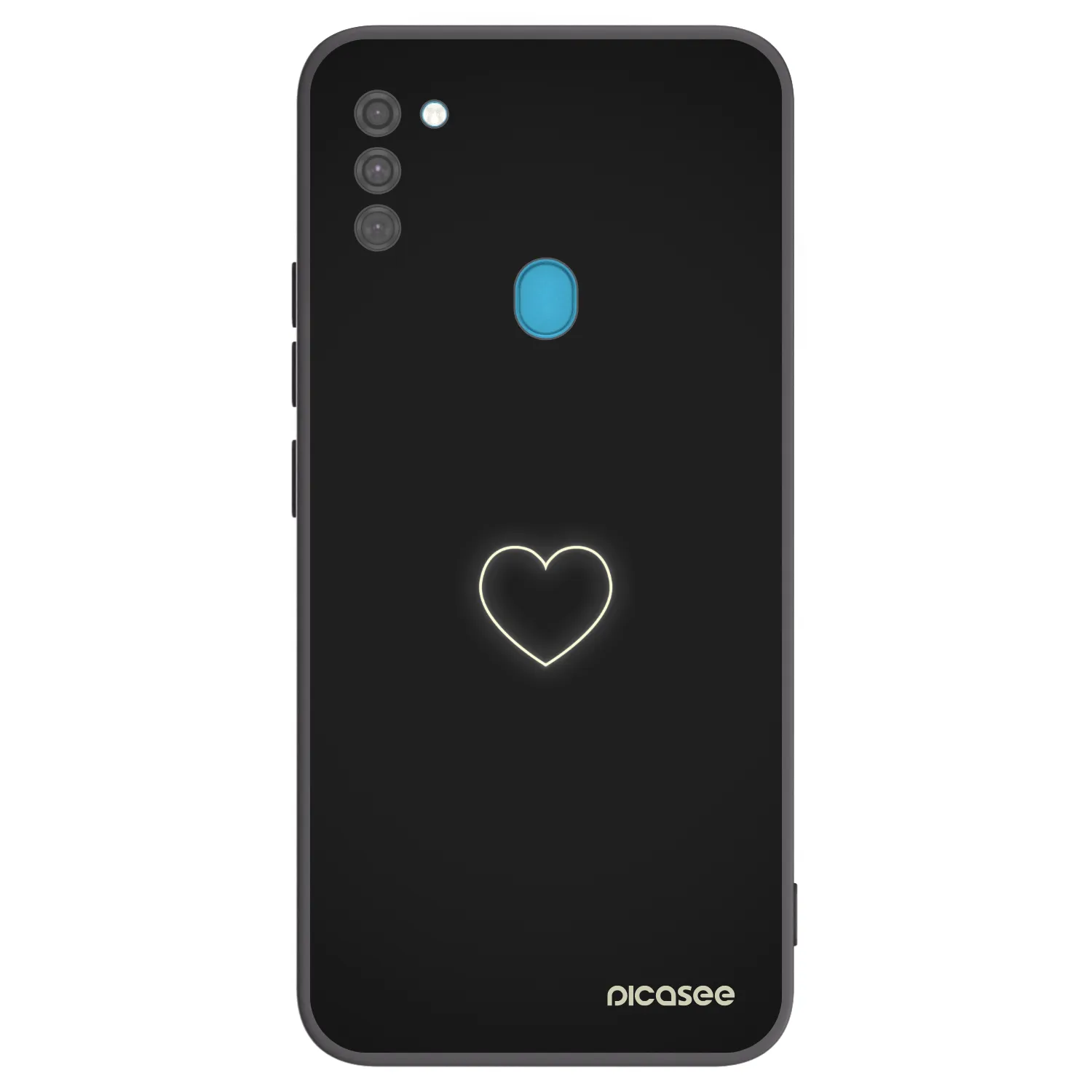 Picasee Samsung Galaxy M11 Hülle - Schwarzes Silikon - Heart
