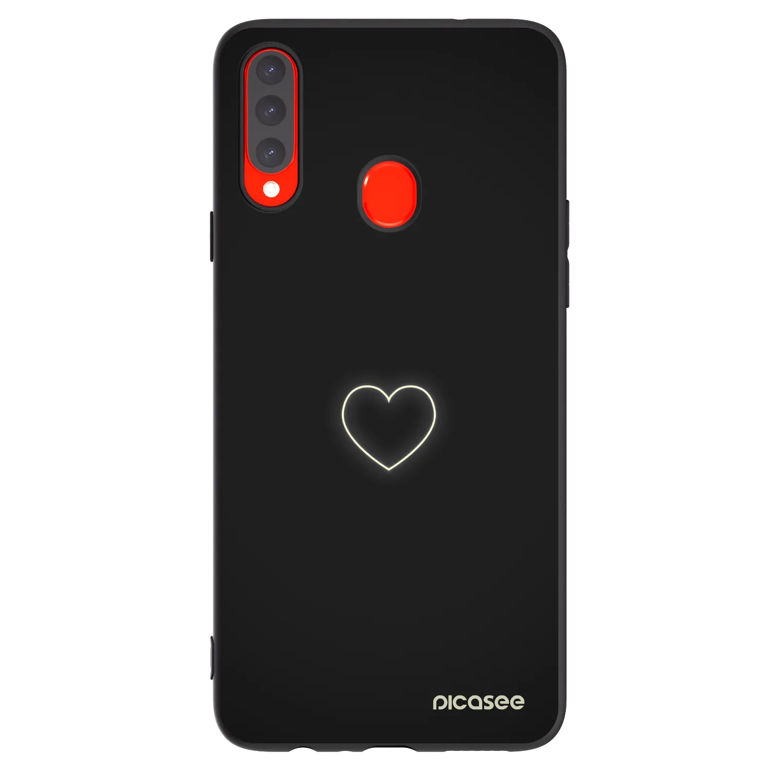 Picasee Samsung Galaxy A20s Hülle - Schwarzes Silikon - Heart