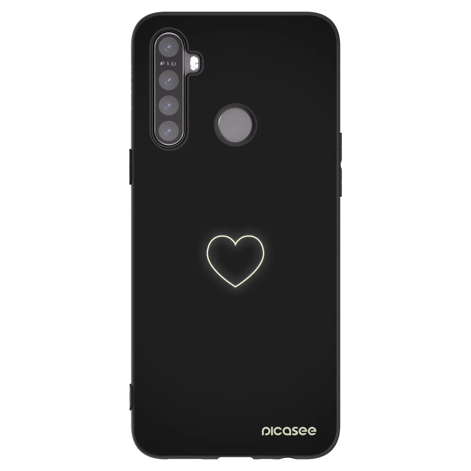 Picasee Realme 6i Hülle - Schwarzes Silikon - Heart
