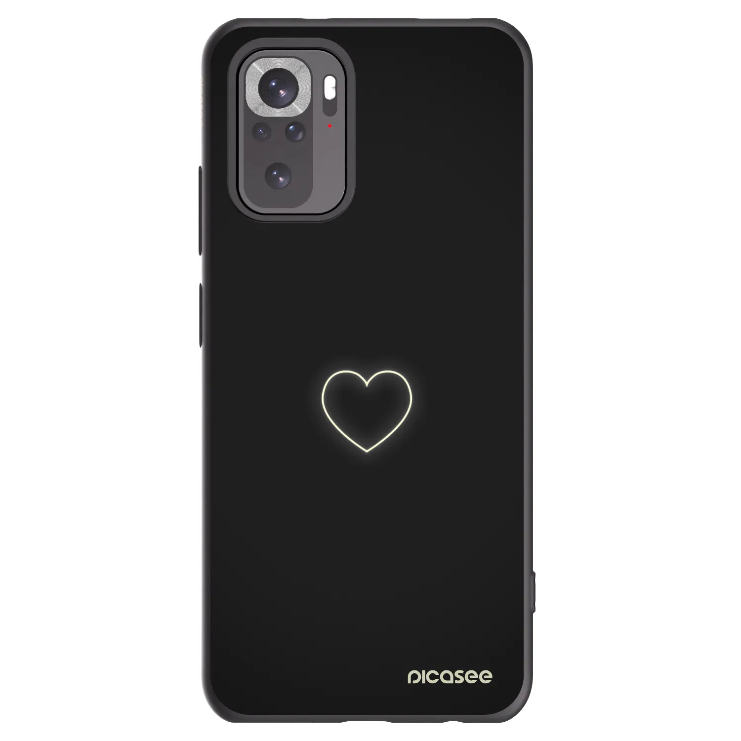 Picasee Xiaomi Redmi Note 10S Hülle - Schwarzes Silikon - Heart