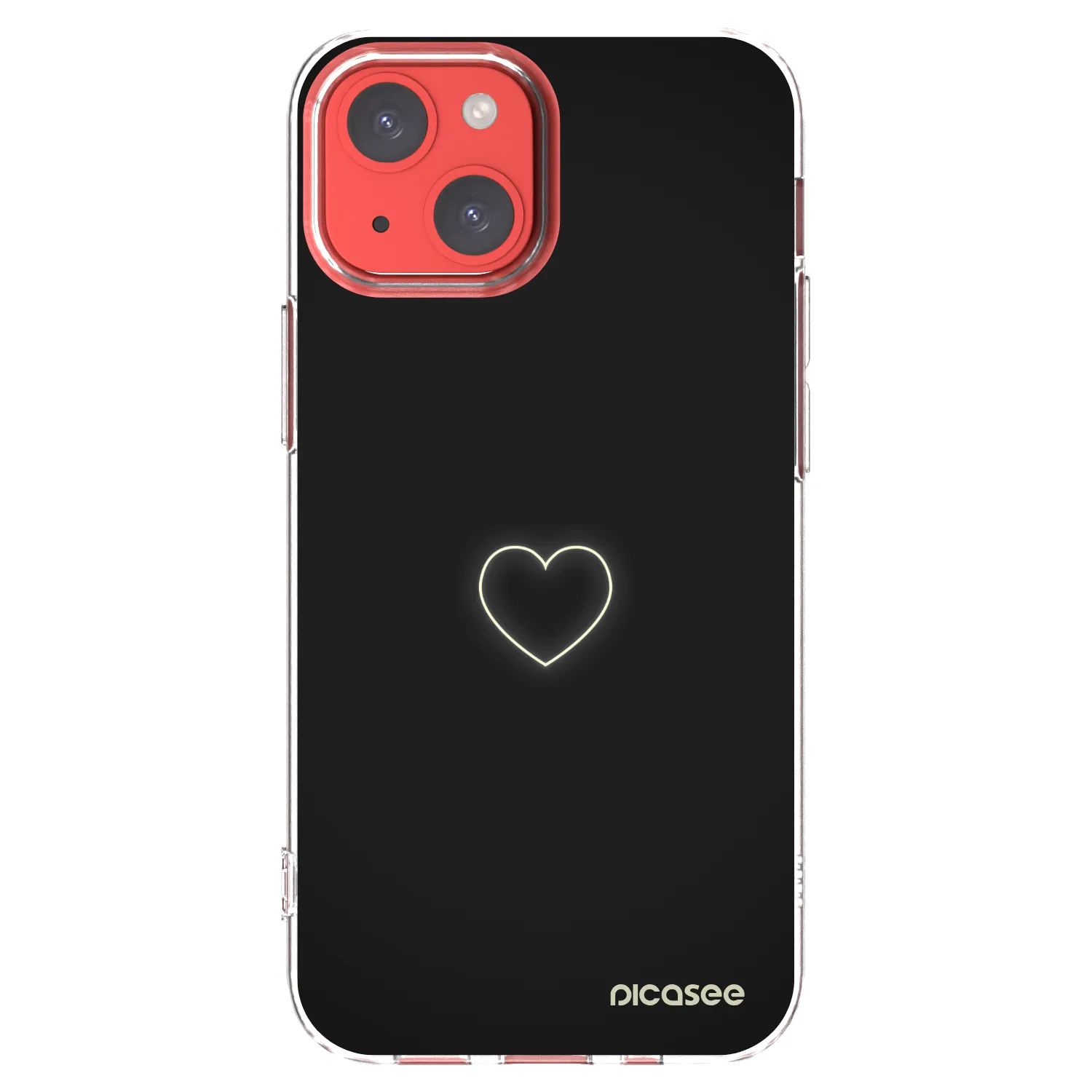 Picasee Apple iPhone 13 mini Hülle - Transparentes Silikon - Heart