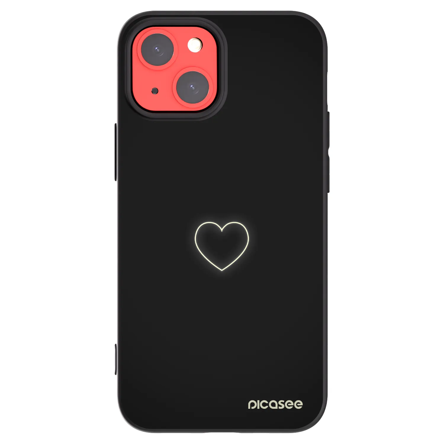 Picasee Apple iPhone 13 mini Hülle - Schwarzes Silikon - Heart