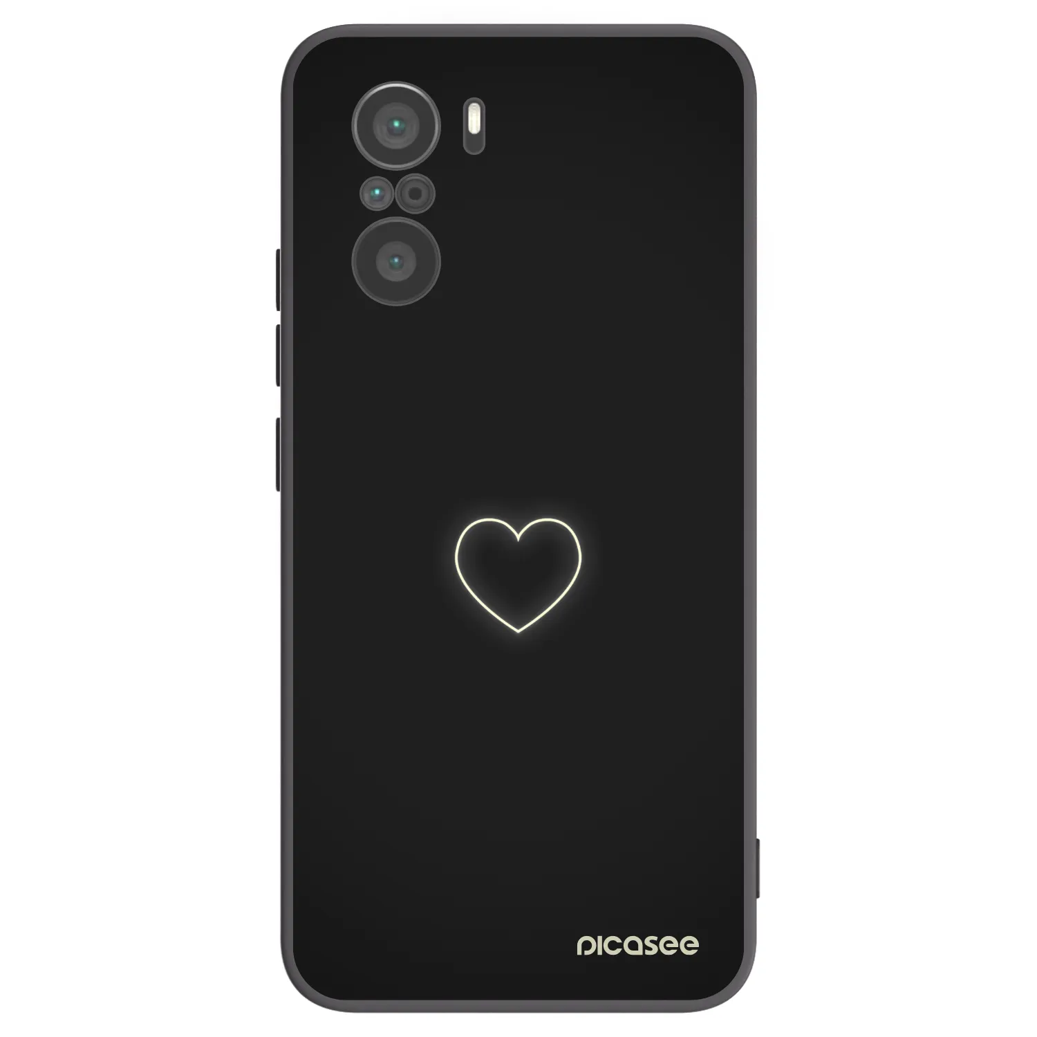 Picasee Xiaomi Poco F3 Hülle - Schwarzes Silikon - Heart