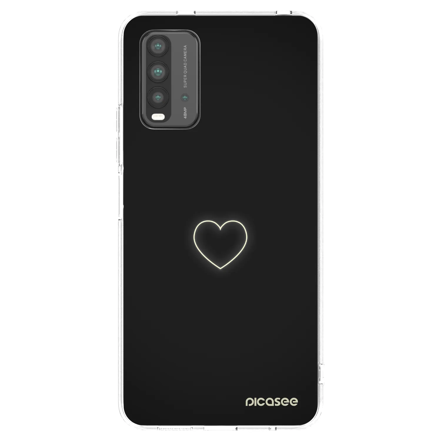 Picasee Xiaomi Redmi 9T Hülle - Schwarzes Silikon - Heart