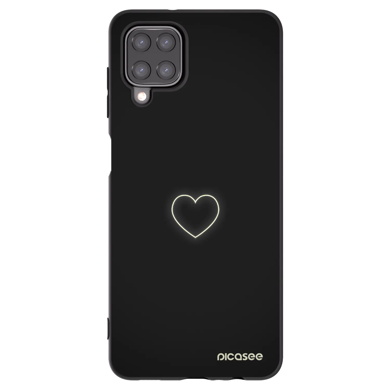 Picasee Samsung Galaxy M12 M127F Hülle - Schwarzes Silikon - Heart