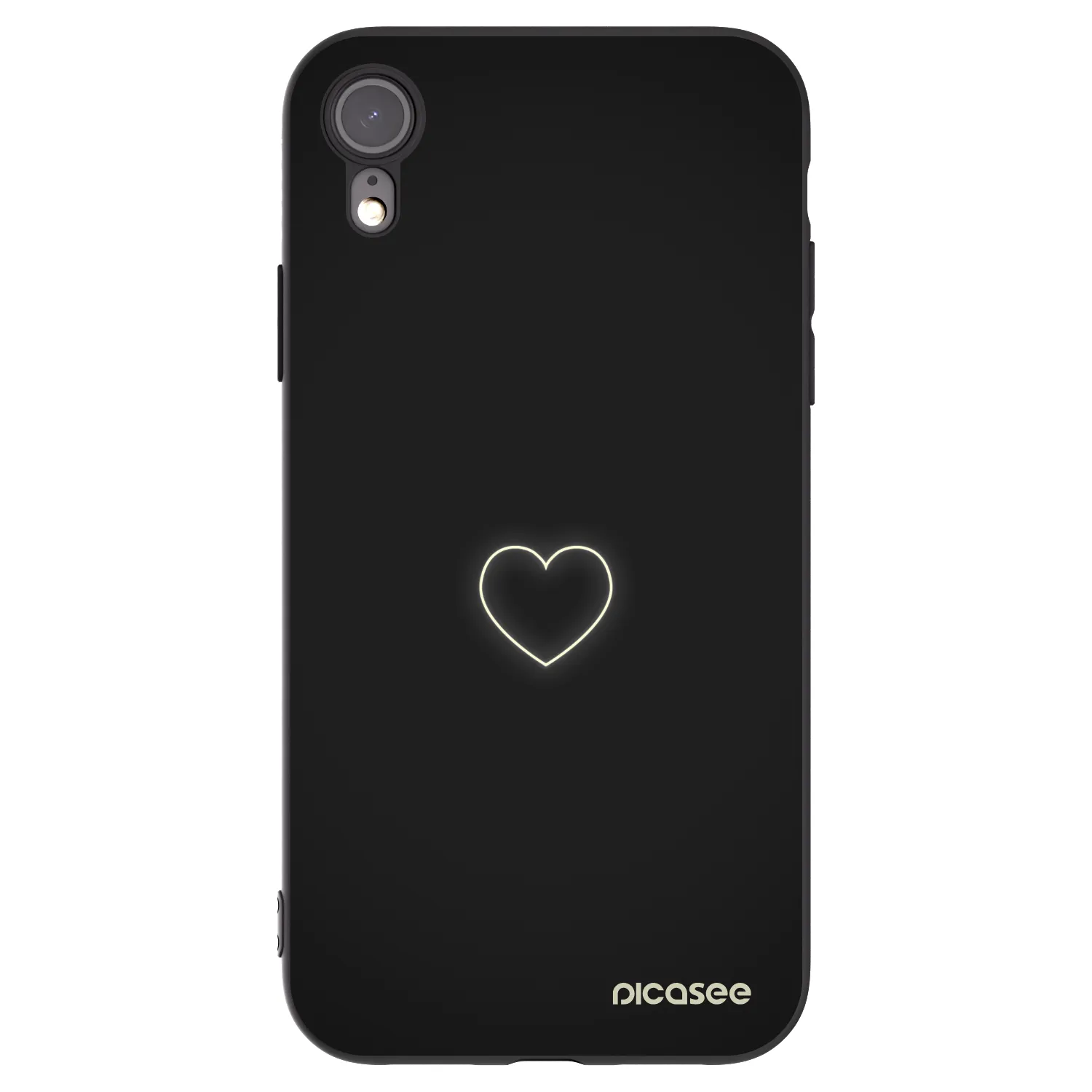Picasee Apple iPhone XR Hülle - Schwarzes Silikon - Heart