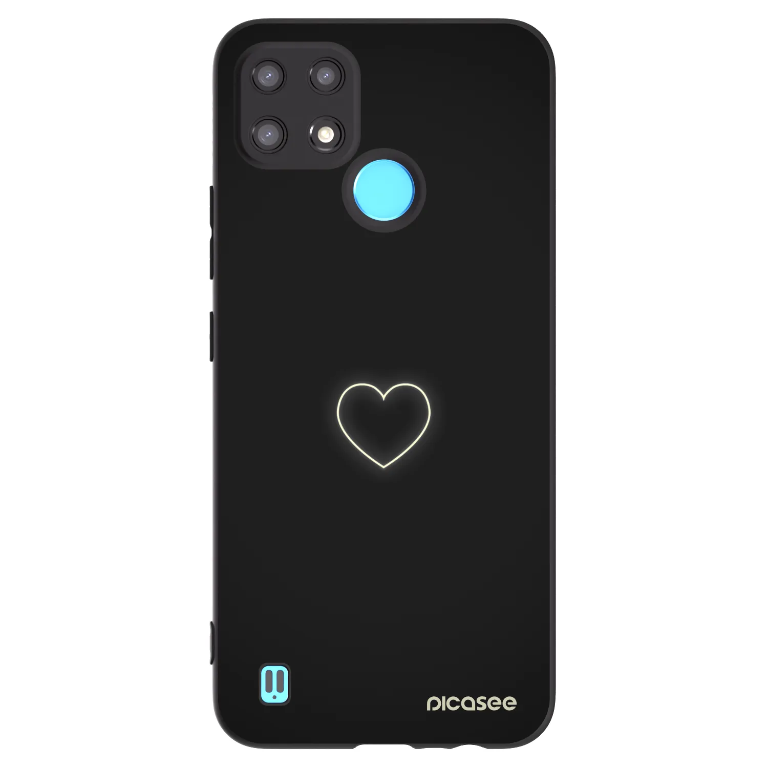 Picasee Realme C21 Hülle - Schwarzes Silikon - Heart