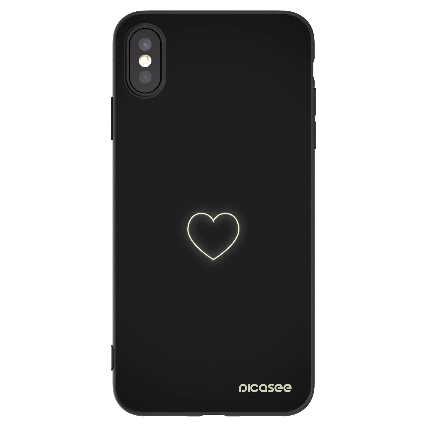 Picasee Apple iPhone XS Max Hülle - Schwarzes Silikon - Heart