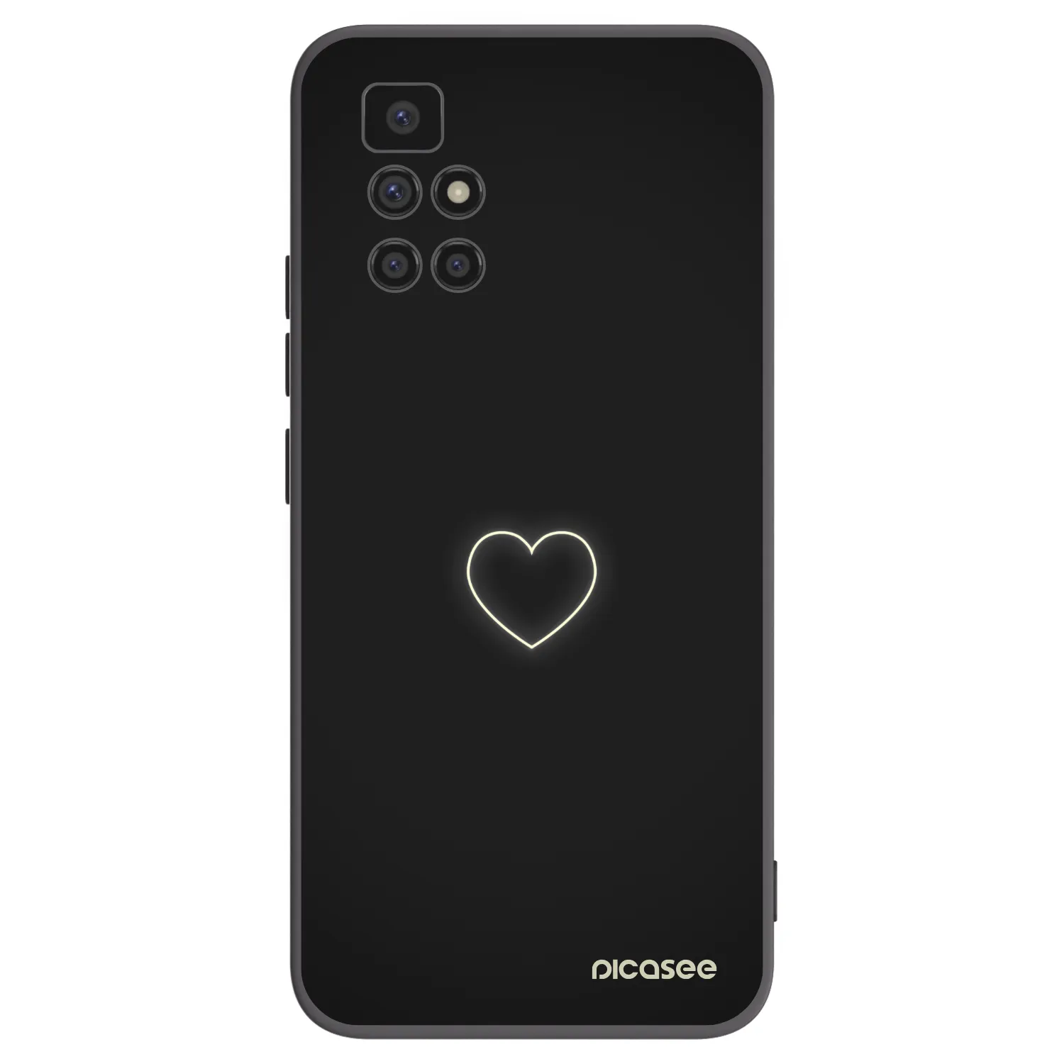 Picasee Xiaomi Redmi 10 Hülle - Schwarzes Silikon - Heart