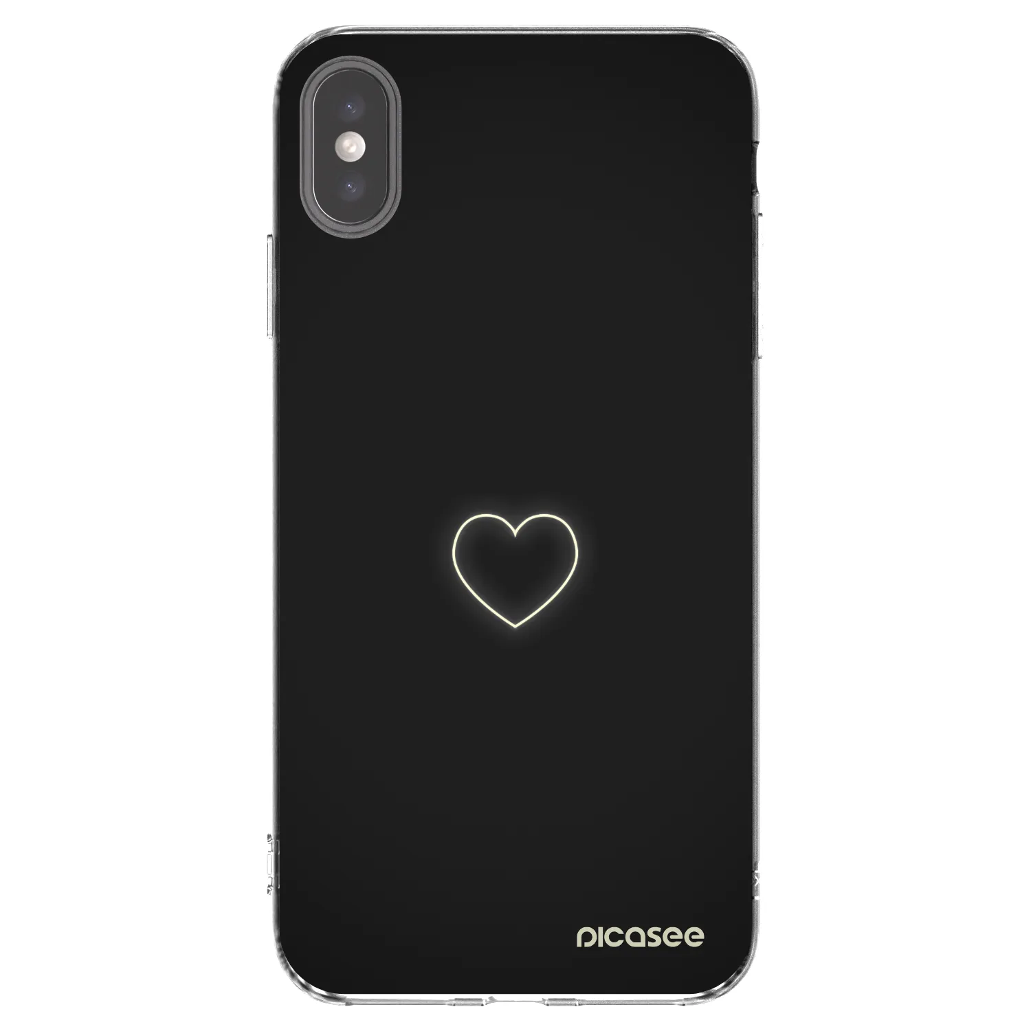 Picasee Apple iPhone XS Max Hülle - Transparentes Silikon - Heart
