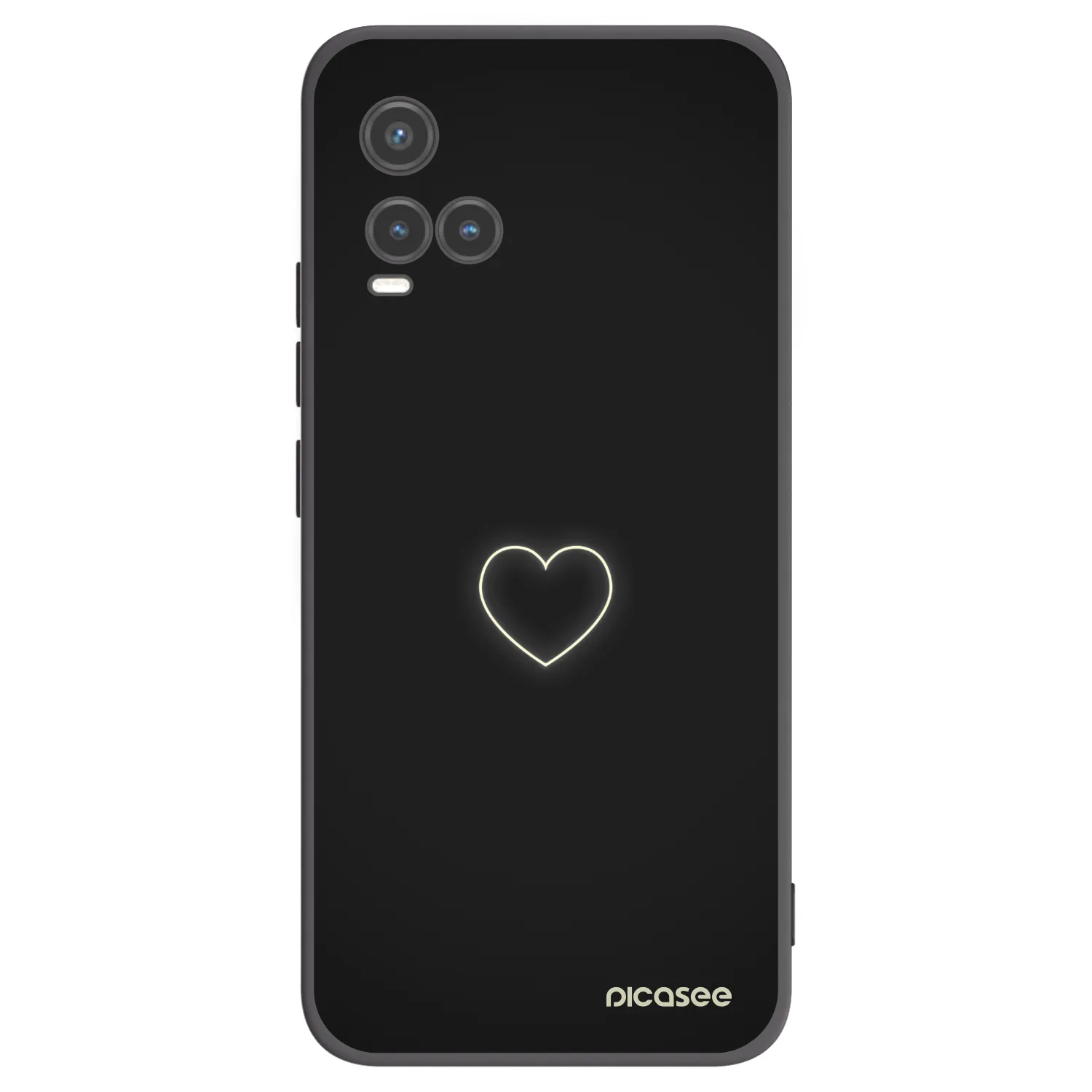 Picasee Vivo Y33s Hülle - Schwarzes Silikon - Heart