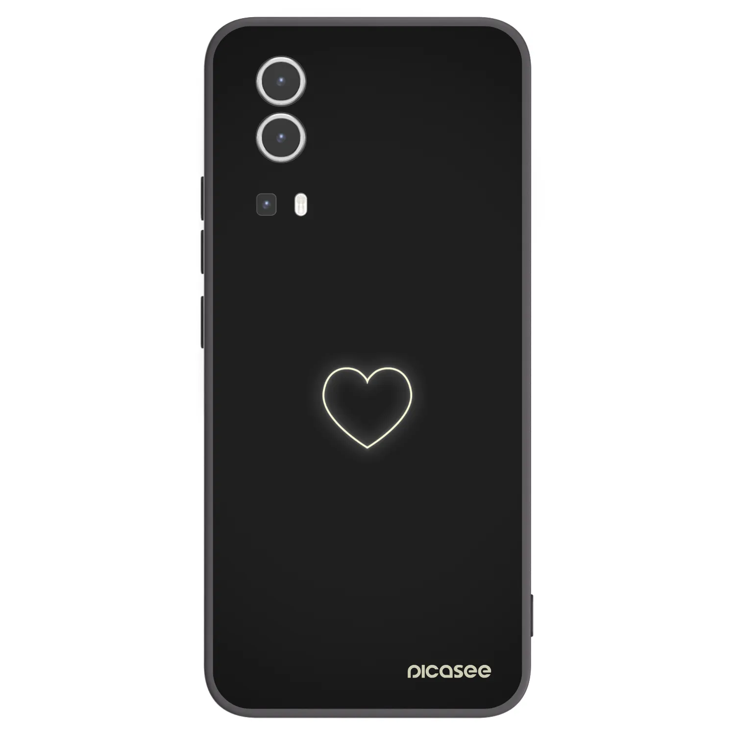 Picasee Vivo Y72 5G Hülle - Schwarzes Silikon - Heart