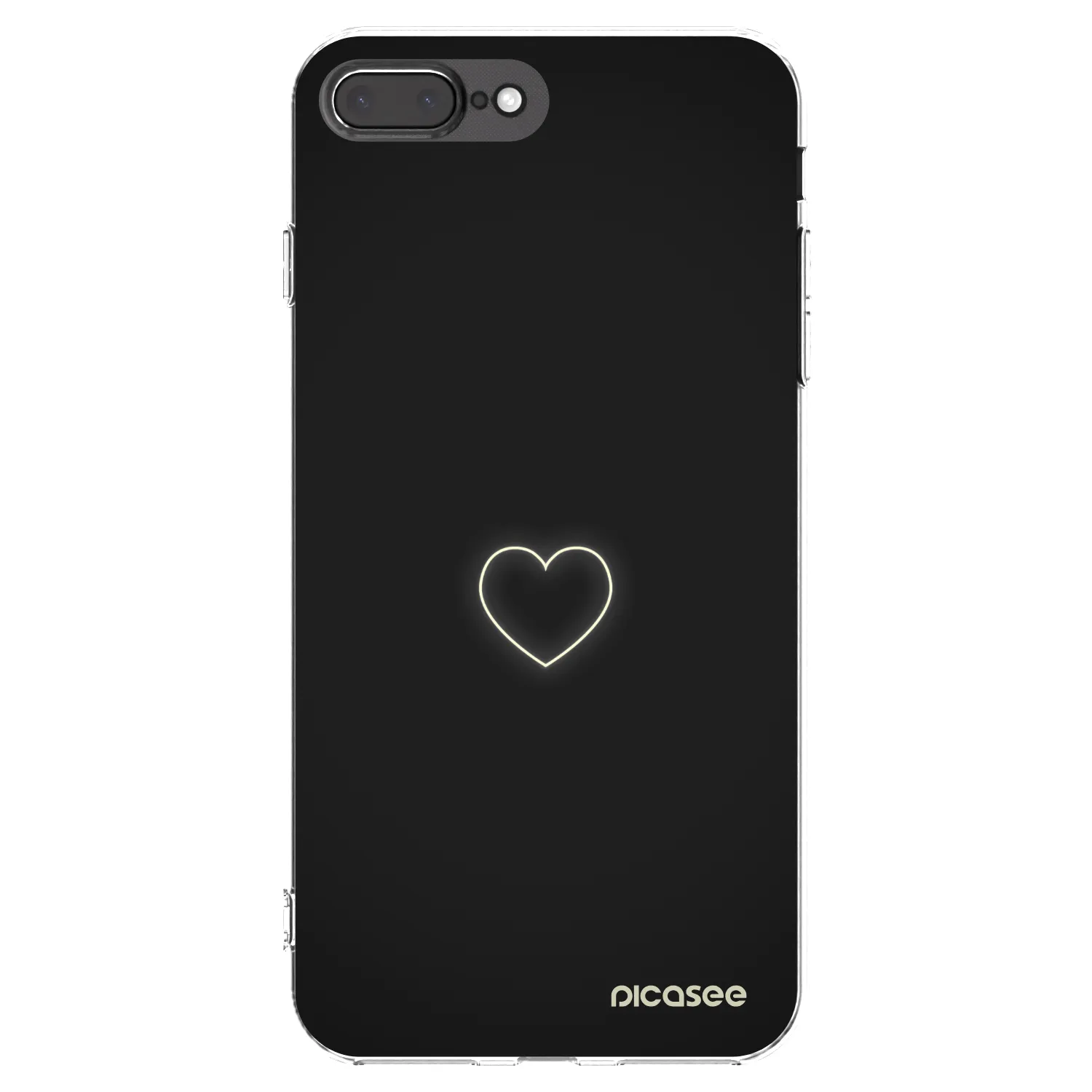 Picasee Apple iPhone 7 Plus Hülle - Transparentes Silikon - Heart