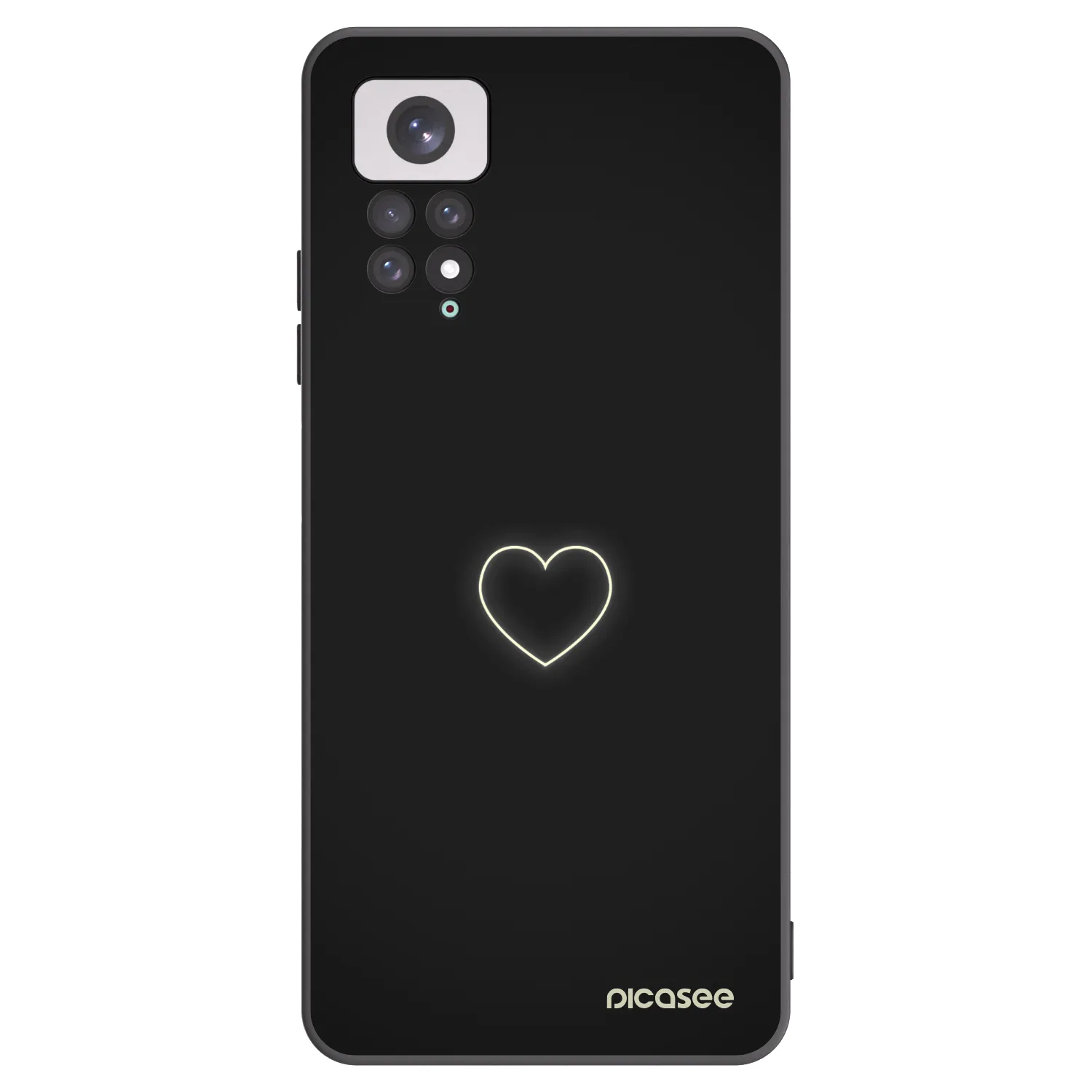 Picasee Xiaomi Redmi Note 11 Hülle - Schwarzes Silikon - Heart